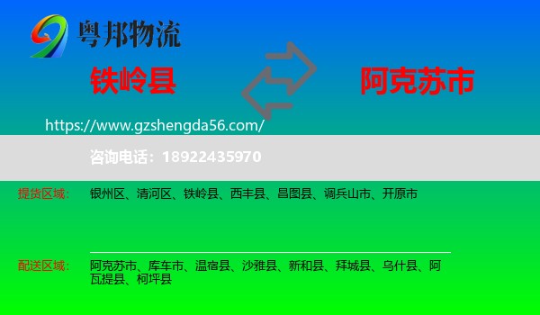 铁岭县到阿克苏市物流专线