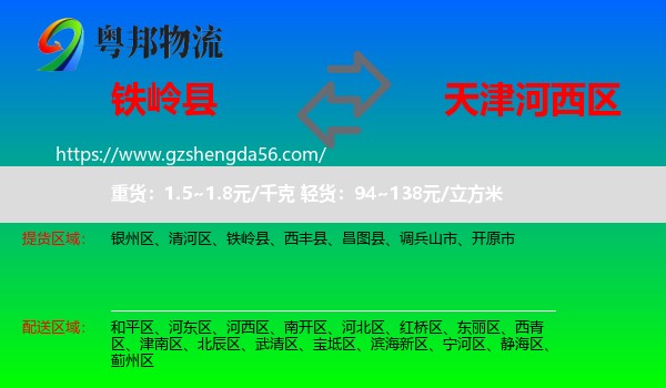 铁岭县到河西区物流专线