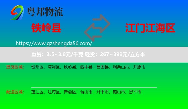 铁岭县到江海区物流专线