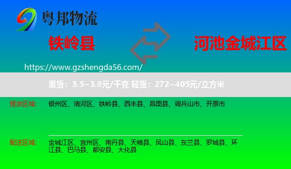 铁岭县到金城江区物流专线