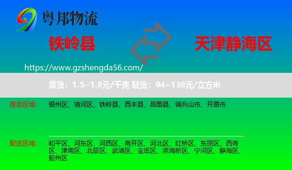 铁岭县到静海区物流专线