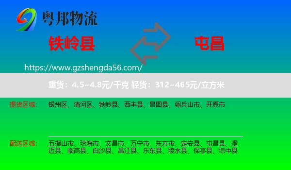 铁岭县到屯昌县物流专线