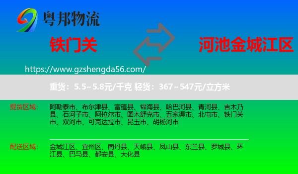 铁门关市到金城江区物流专线