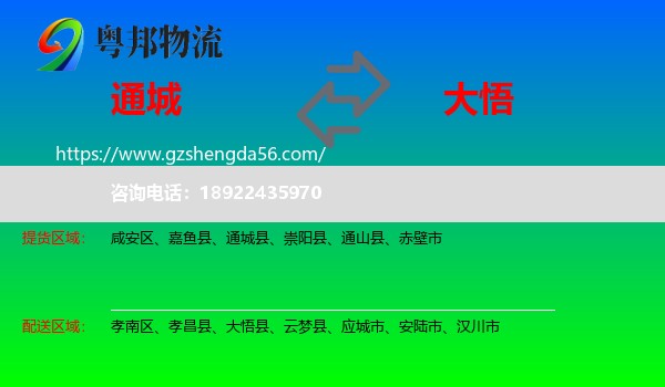 通城县到大悟县物流专线