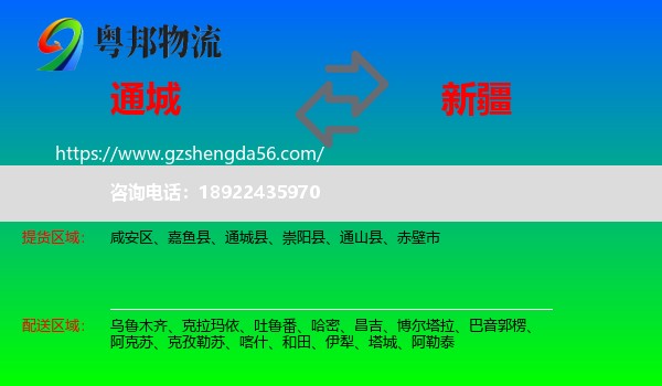 通城县到新疆物流