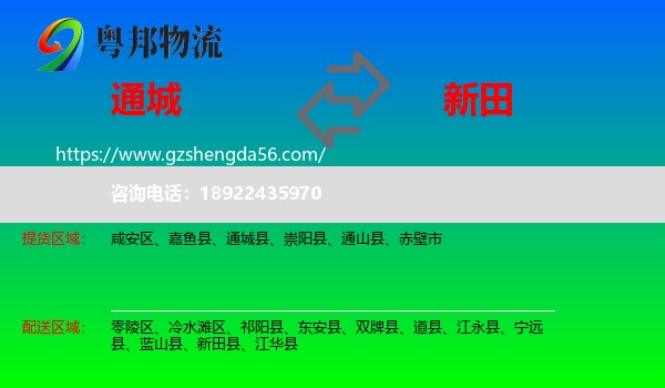 通城县到新田县物流专线