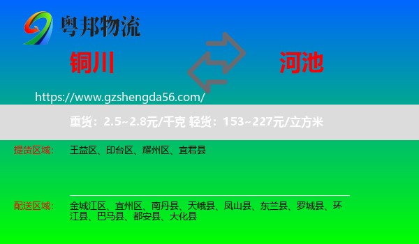 铜川到河池物流专线