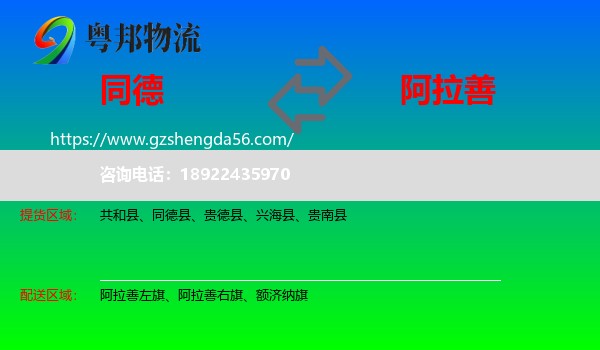 同德县到阿拉善盟物流