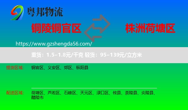 铜官区到荷塘区物流专线