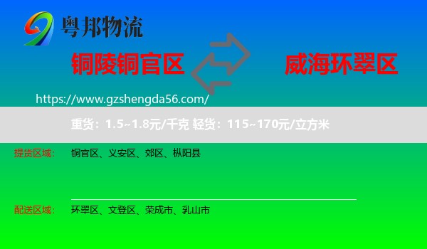铜官区到环翠区物流专线