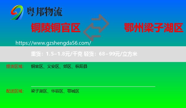 铜官区到梁子湖区物流专线