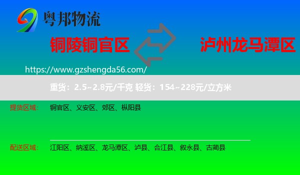 铜官区到龙马潭区物流专线