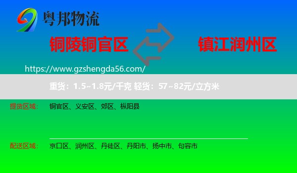 铜官区到润州区物流专线