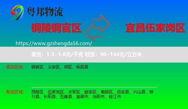 铜官区到伍家岗区物流专线