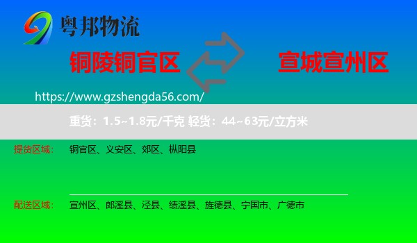 铜官区到宣州区物流专线