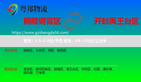 铜官区到禹王台区物流专线