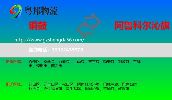 铜鼓县到阿鲁科尔沁旗物流专线