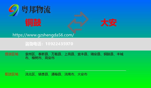 铜鼓县到大安市物流专线