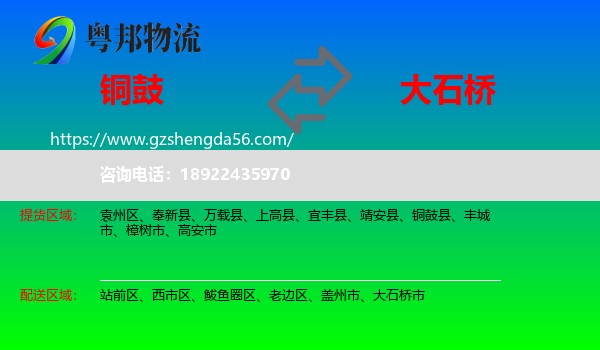 铜鼓县到大石桥市物流专线