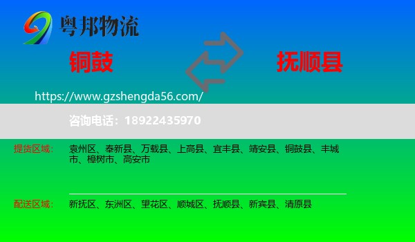 铜鼓县到抚顺县物流专线