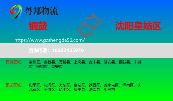 铜鼓县到皇姑区物流专线