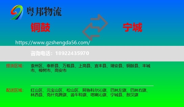 铜鼓县到宁城县物流专线