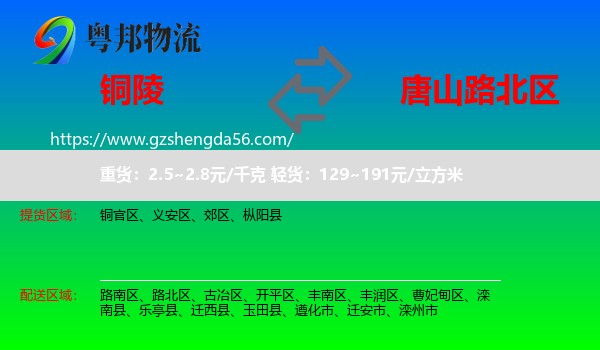 铜陵到路北区物流专线