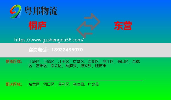桐庐县到东营物流