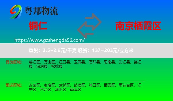 铜仁到栖霞区物流专线