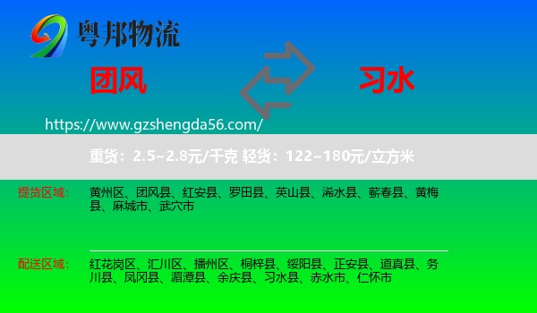 团风县到习水县物流专线