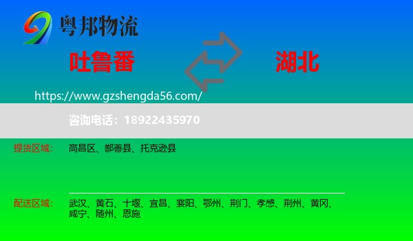 吐鲁番到湖北物流