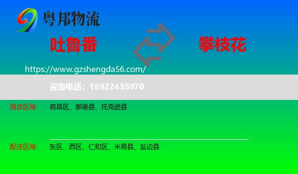 吐鲁番到攀枝花物流