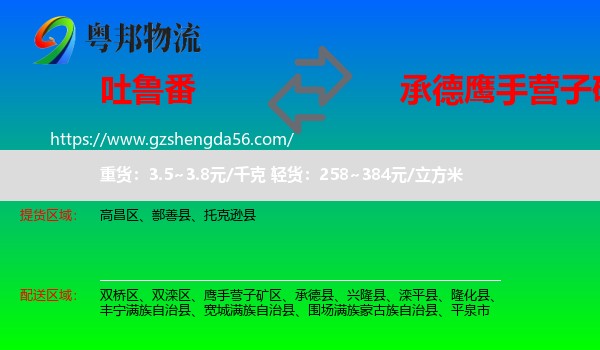 吐鲁番到鹰手营子矿区物流专线