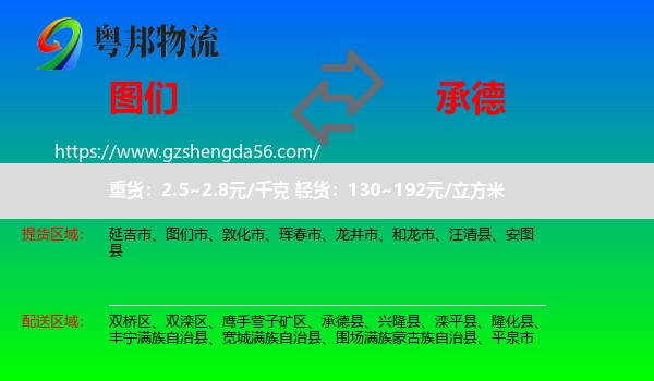 图们市到承德物流专线