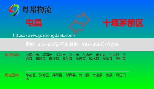 屯昌县到茅箭区物流专线