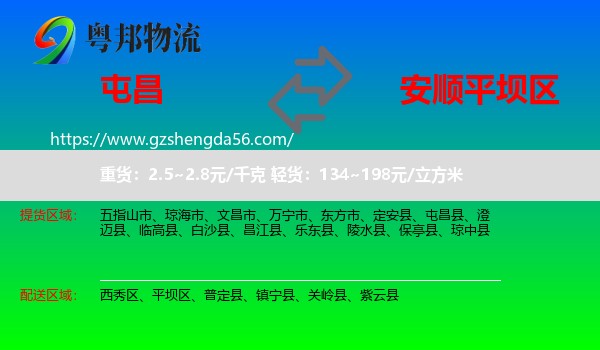 屯昌县到平坝区物流专线