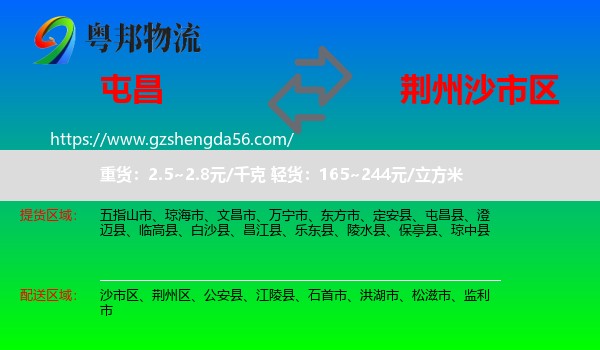 屯昌县到沙市区物流专线