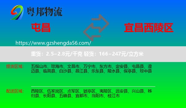 屯昌县到西陵区物流专线