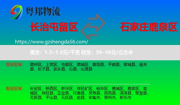 屯留区到鹿泉区物流专线
