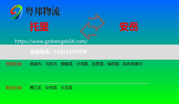 托里县到安岳县物流专线