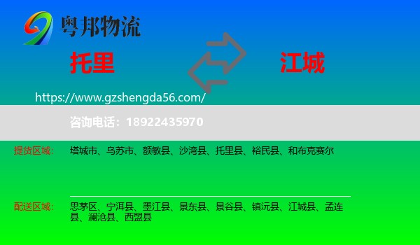 托里县到江城县物流专线