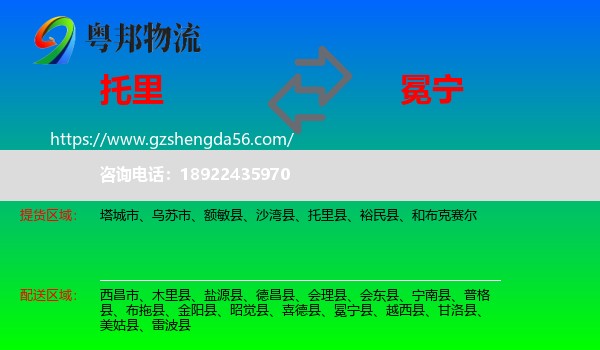 托里县到冕宁县物流专线
