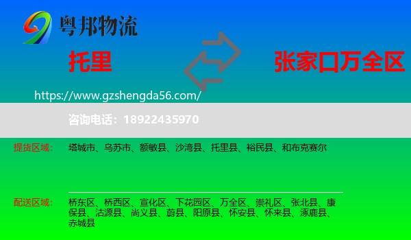 托里县到万全区物流专线