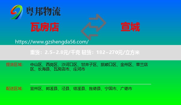 瓦房店市到宣城物流专线