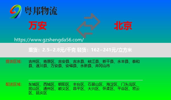 万安县到北京专线