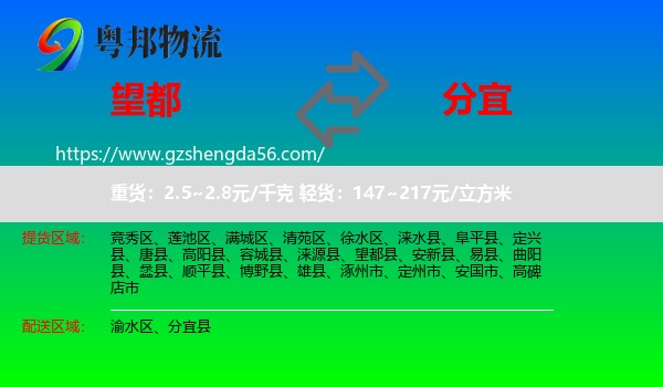 望都县到分宜县物流专线