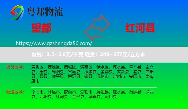 望都县到红河县物流专线