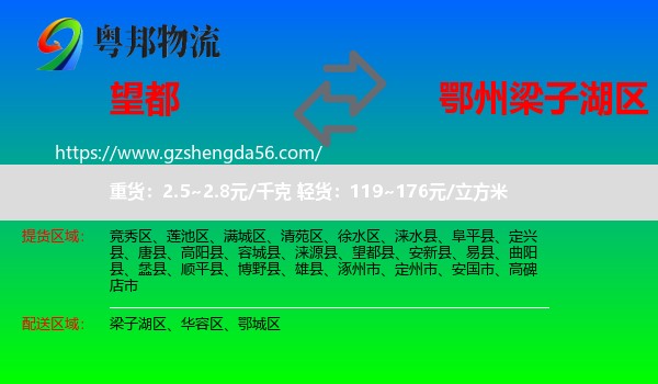 望都县到梁子湖区物流专线