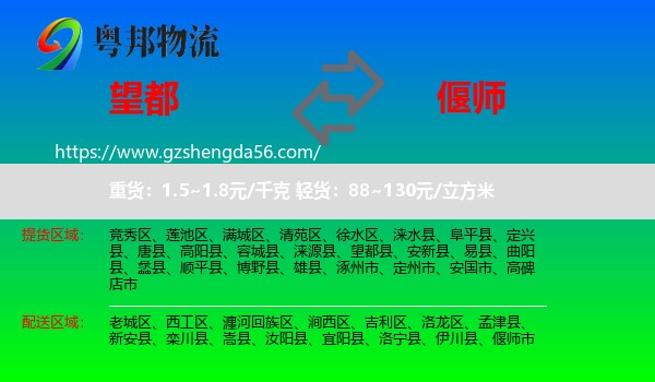 望都县到偃师市物流专线