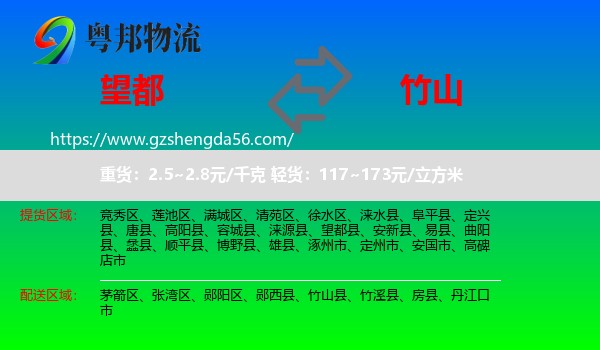 望都县到竹山县物流专线